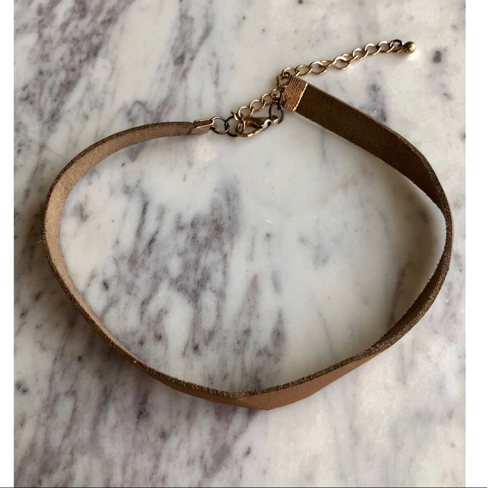 Camel Leather Choker Necklace